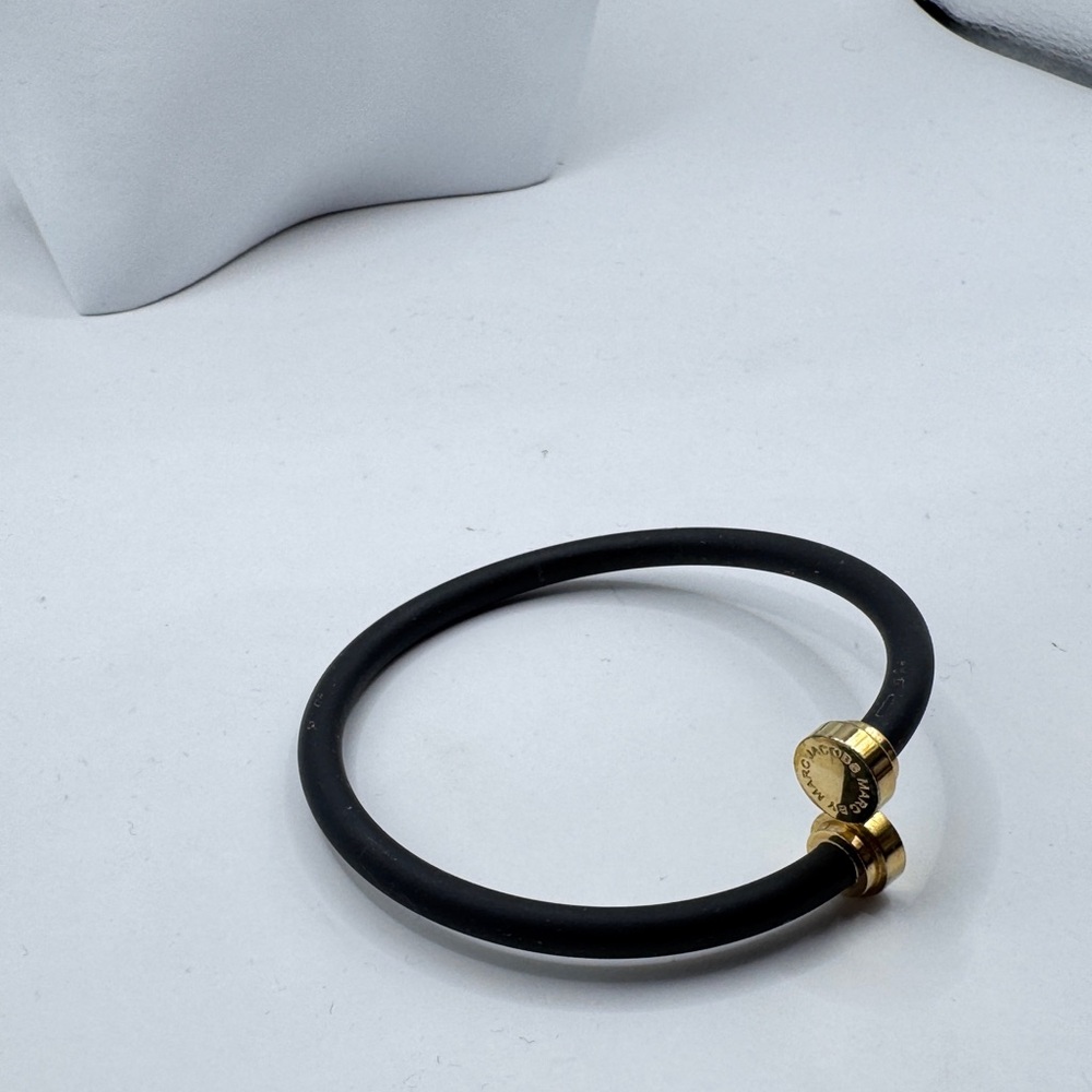 Marc Jacobs Black Silicone And Metal Wrap Around Bracelet
